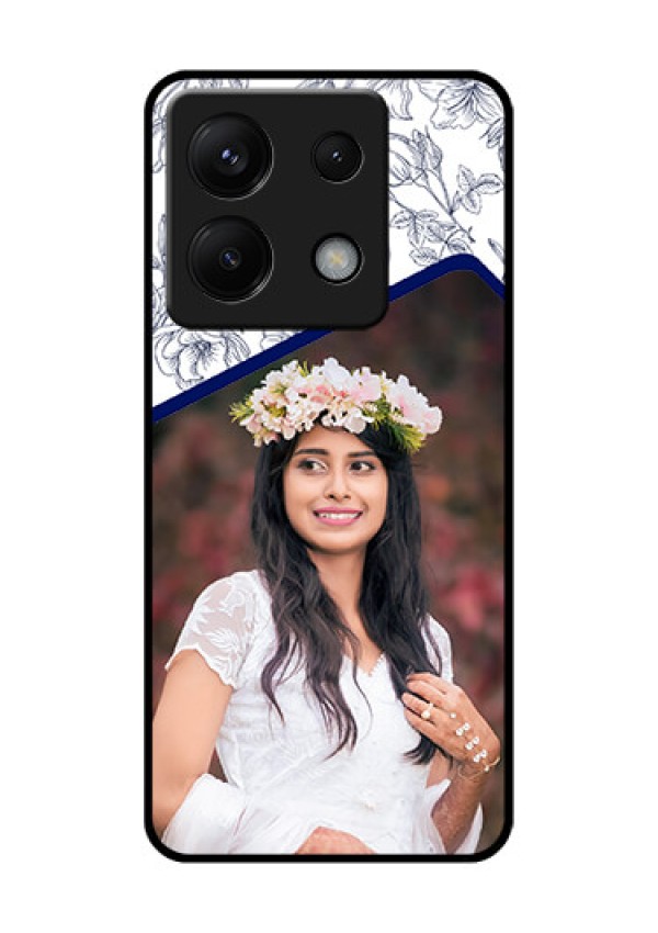 Poco X6 5G Custom Glass Phone Case - Classy Floral Design