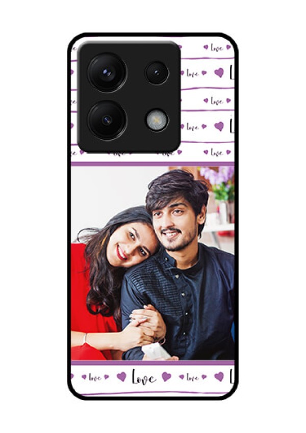 Poco X6 5G Custom Glass Phone Case - Couples Heart Design