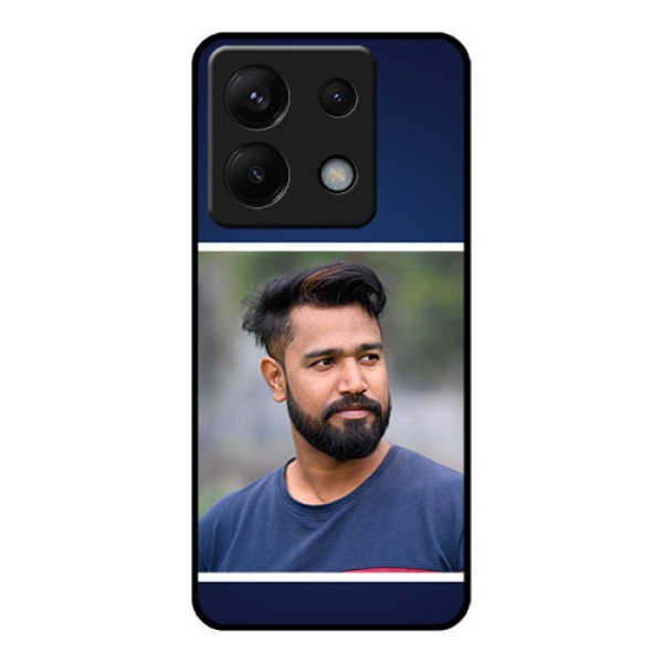 Poco X6 5G Custom Glass Phone Case - Simple Royal Blue Design Poco X6 5G Custom Glass Phone Case - Simple Royal Blue Design