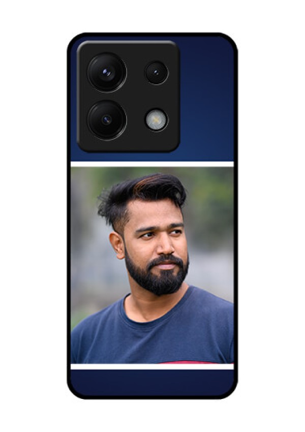 Poco X6 5G Custom Glass Phone Case - Simple Royal Blue Design
