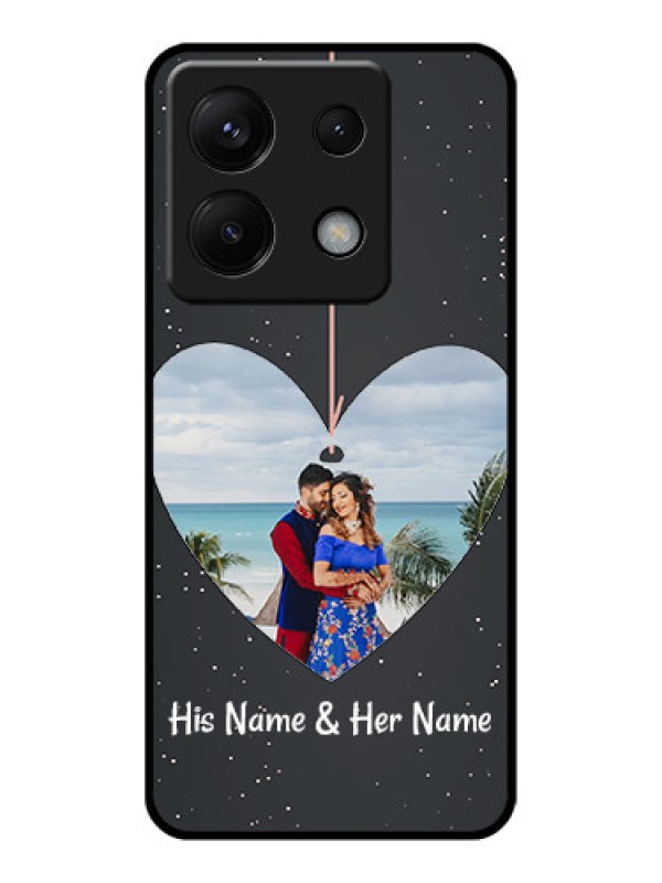 Custom Poco X6 5G Custom Glass Phone Case - Hanging Heart Design