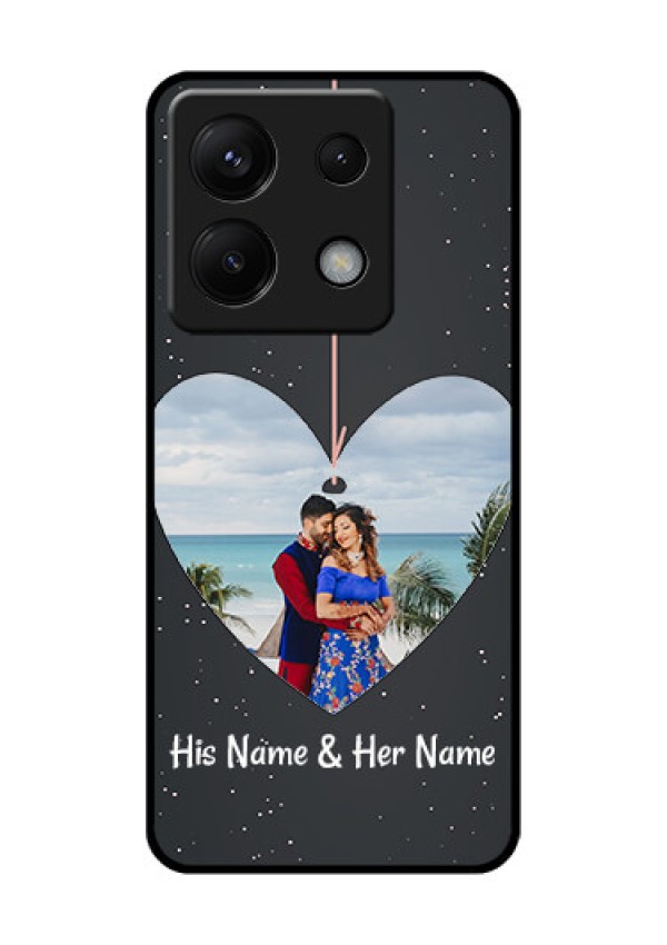 Poco X6 5G Custom Glass Phone Case - Hanging Heart Design