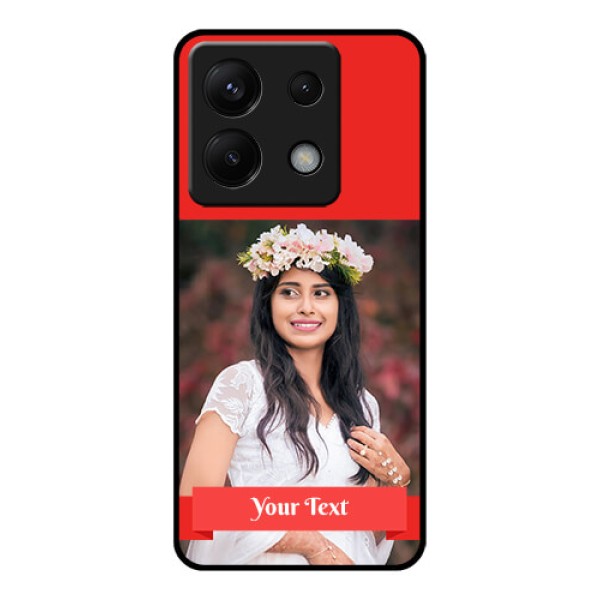 Poco X6 5G Custom Glass Phone Case - Simple Red Color Design