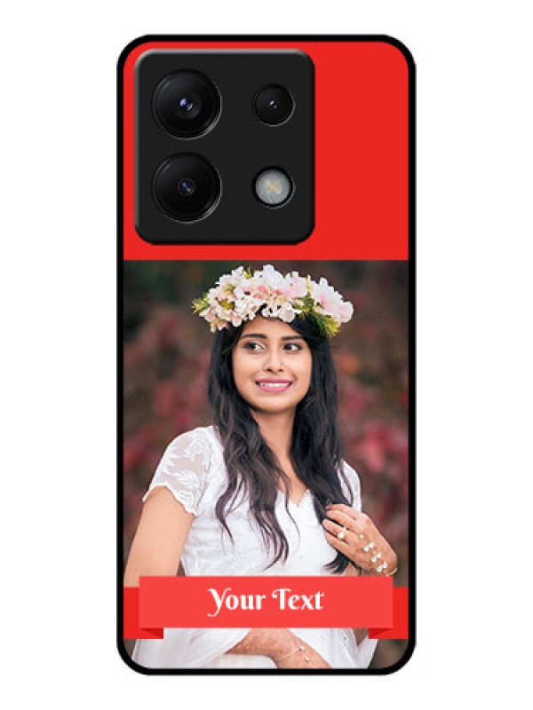 Custom Poco X6 5G Custom Glass Phone Case - Simple Red Color Design