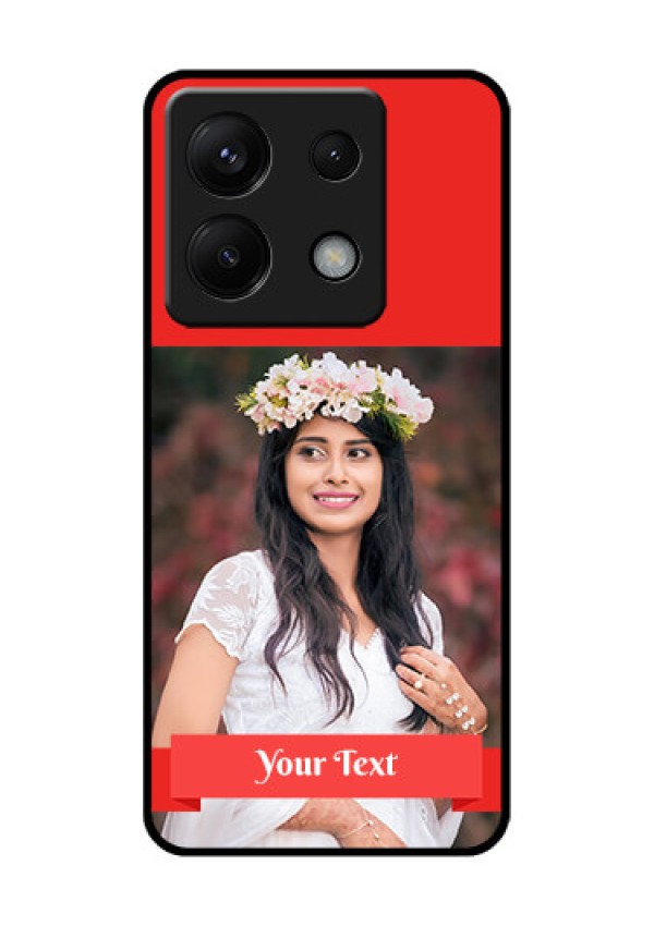 Poco X6 5G Custom Glass Phone Case - Simple Red Color Design