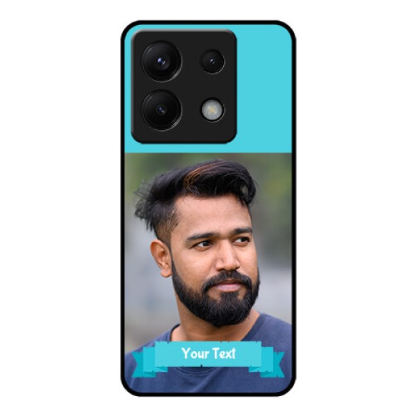 Poco X6 5G Custom Glass Phone Case - Blue Color Design Poco X6 5G Custom Glass Phone Case - Blue Color Design