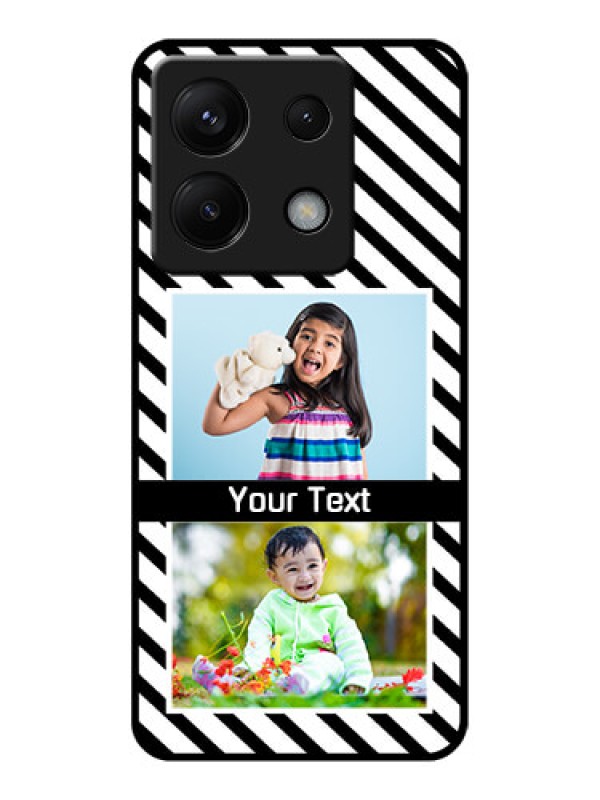 Custom Poco X6 5G Custom Glass Phone Case - Black And White Stripes Design