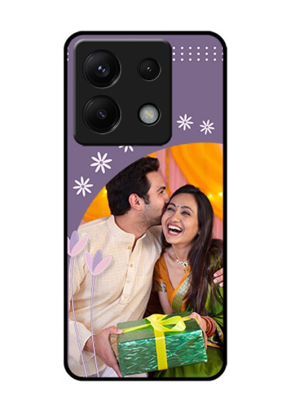 Poco X6 5G Custom Glass Phone Case - Lavender Flowers Design