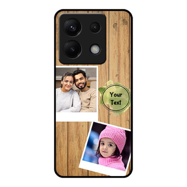 Poco X6 5G Custom Glass Phone Case - Wooden Texture Design