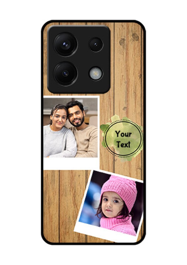 Poco X6 5G Custom Glass Phone Case - Wooden Texture Design