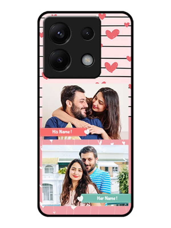 Custom Poco X6 5G Custom Glass Phone Case - Photo With Heart Design