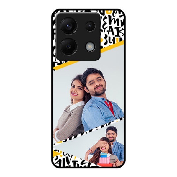 Poco X6 5G Custom Glass Phone Case - Letters Pattern Design