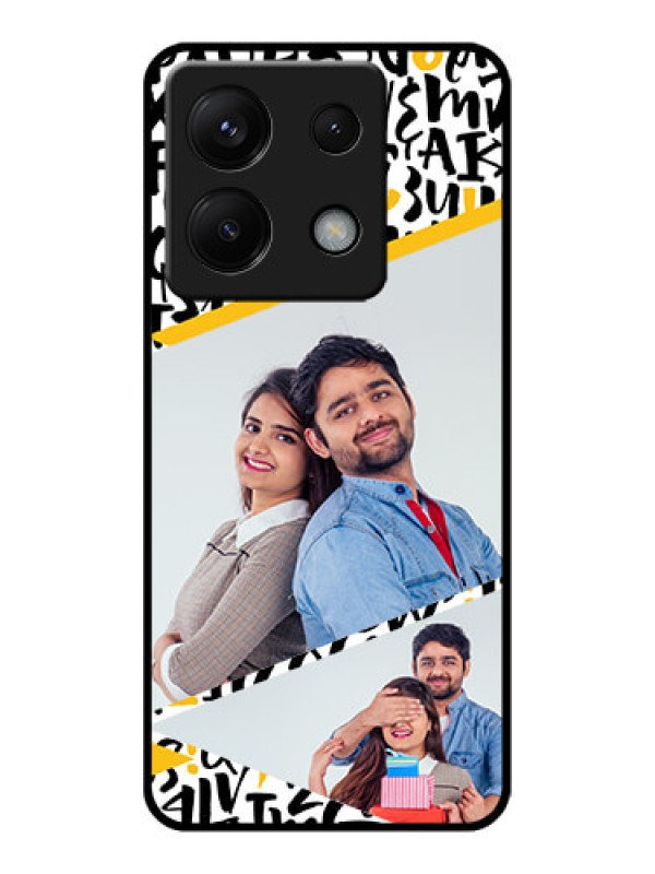 Custom Poco X6 5G Custom Glass Phone Case - Letters Pattern Design