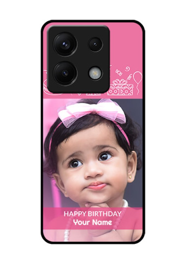 Poco X6 5G Custom Glass Phone Case - With Birthday Line Art Design