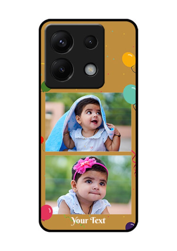 Poco X6 5G Custom Glass Phone Case - Image Holder With Birthday Celebrations Design