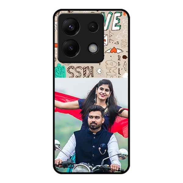 Poco X6 5G Custom Glass Phone Case - Love Doodle Pattern