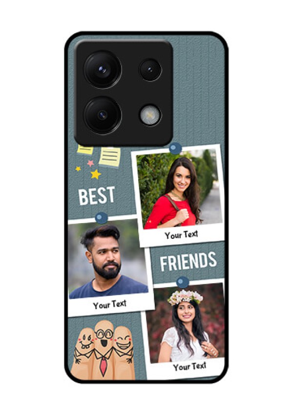 Poco X6 5G Custom Glass Phone Case - Sticky Frames And Friendship Design