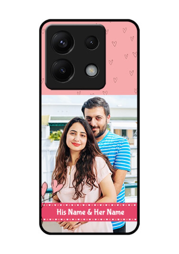 Poco X6 5G Custom Glass Phone Case - Love Design Peach Color