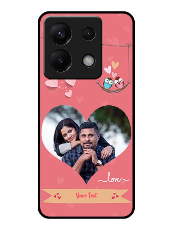 Custom Poco X6 5G Custom Glass Phone Case - Peach Color Love Design