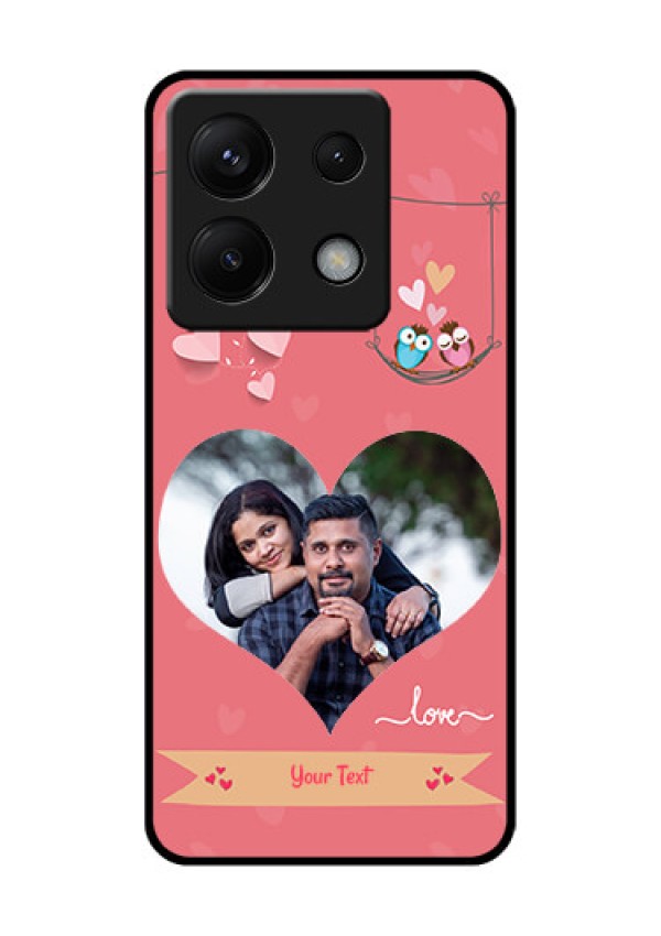 Poco X6 5G Custom Glass Phone Case - Peach Color Love Design