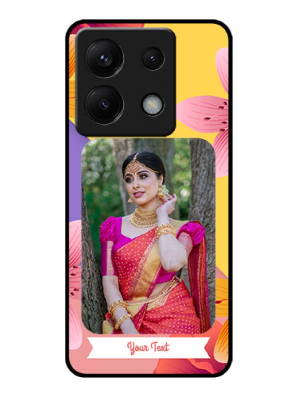 Custom Poco X6 5G Custom Glass Phone Case - 3 Image With Vintage Floral Design