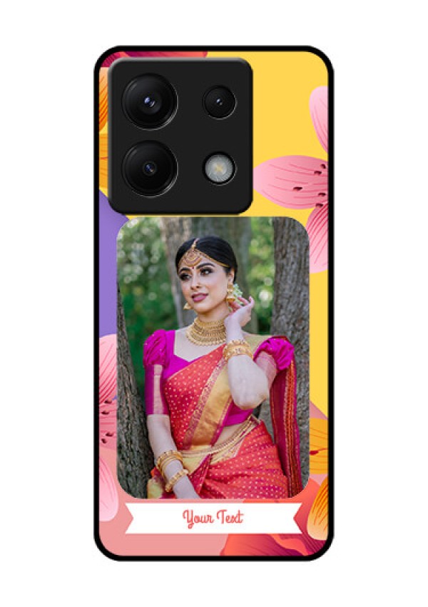 Poco X6 5G Custom Glass Phone Case - 3 Image With Vintage Floral Design