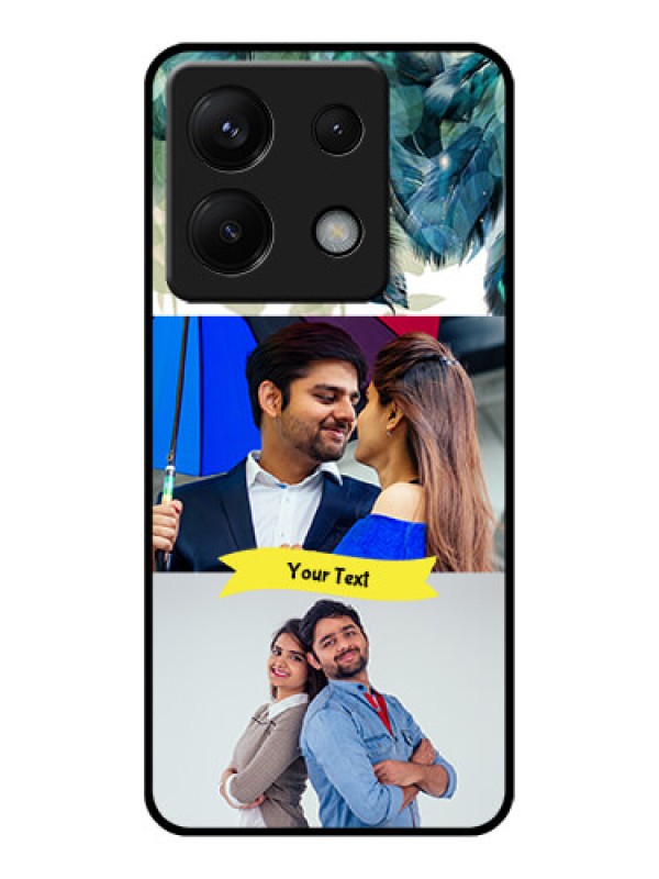 Custom Poco X6 5G Custom Glass Phone Case - Image With Boho Peacock Feather Design