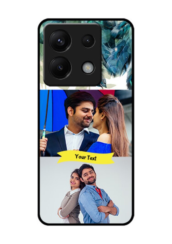 Poco X6 5G Custom Glass Phone Case - Image With Boho Peacock Feather Design