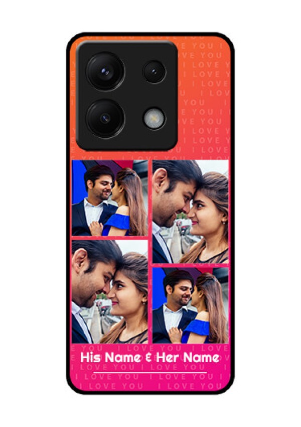 Poco X6 5G Custom Glass Phone Case - I Love You Pink Design