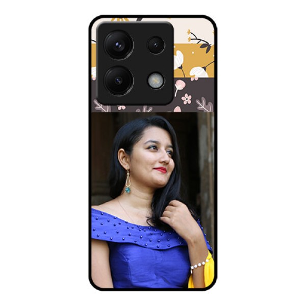 Poco X6 5G Custom Glass Phone Case - Stylish Floral Design