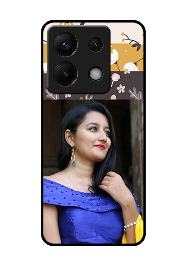 Poco X6 5G Custom Glass Phone Case - Stylish Floral Design