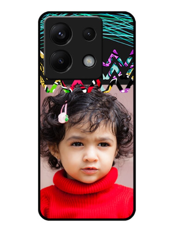 Custom Poco X6 5G Custom Glass Phone Case - Neon Abstract Design