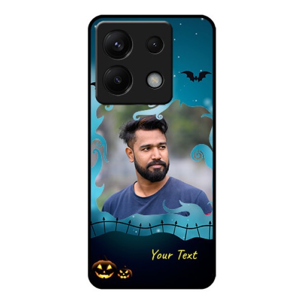 Poco X6 5G Custom Glass Phone Case - Halloween Frame Design