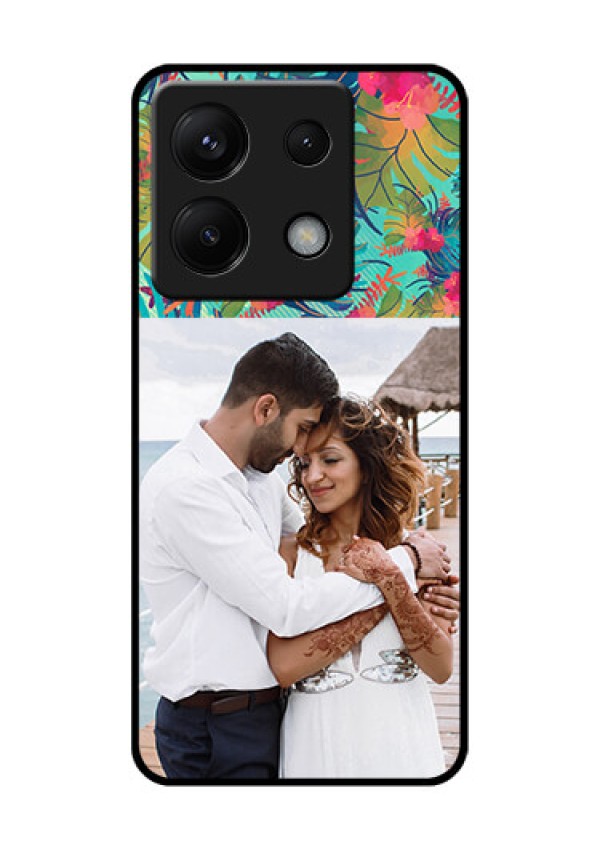 Poco X6 5G Custom Glass Phone Case - Watercolor Floral Design