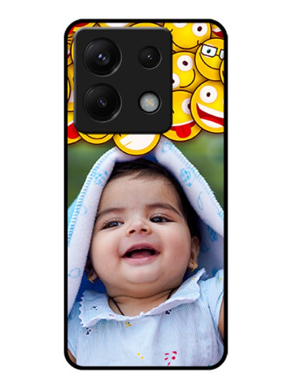 Custom Poco X6 5G Custom Glass Phone Case - With Smiley Emoji Design