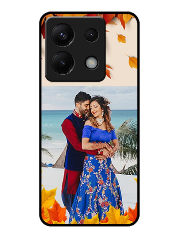 Custom Poco X6 5G Custom Glass Phone Case - Autumn Maple Leaves Design