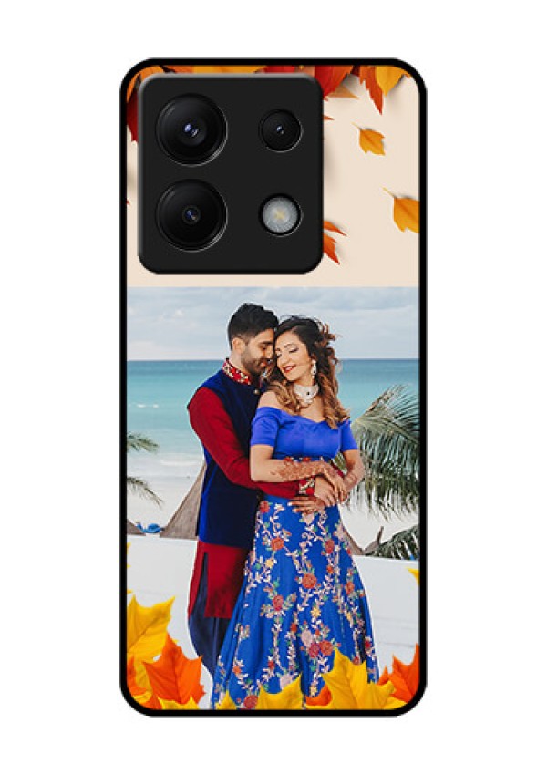 Poco X6 5G Custom Glass Phone Case - Autumn Maple Leaves Design