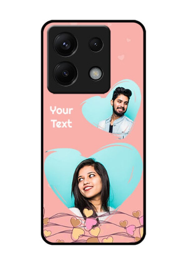 Poco X6 5G Custom Glass Phone Case - Love Doodle Design