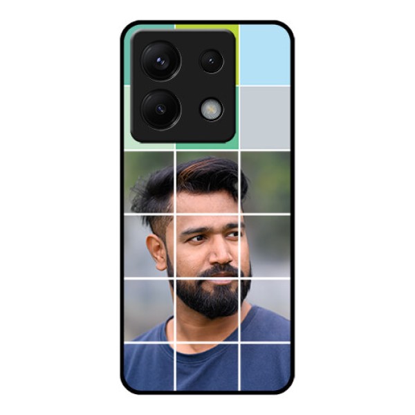 Poco X6 5G Custom Glass Phone Case - With White Box Pattern