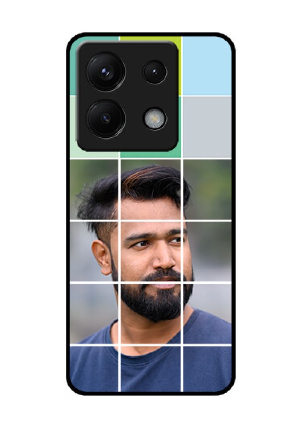Poco X6 5G Custom Glass Phone Case - With White Box Pattern
