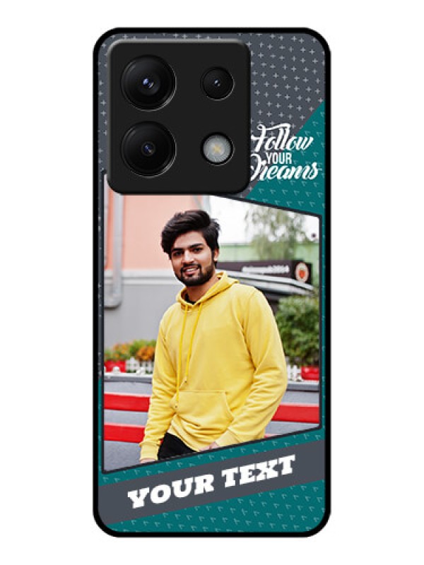 Custom Poco X6 5G Custom Glass Phone Case - Background Pattern Design With Quote