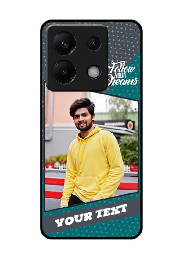 Poco X6 5G Custom Glass Phone Case - Background Pattern Design With Quote