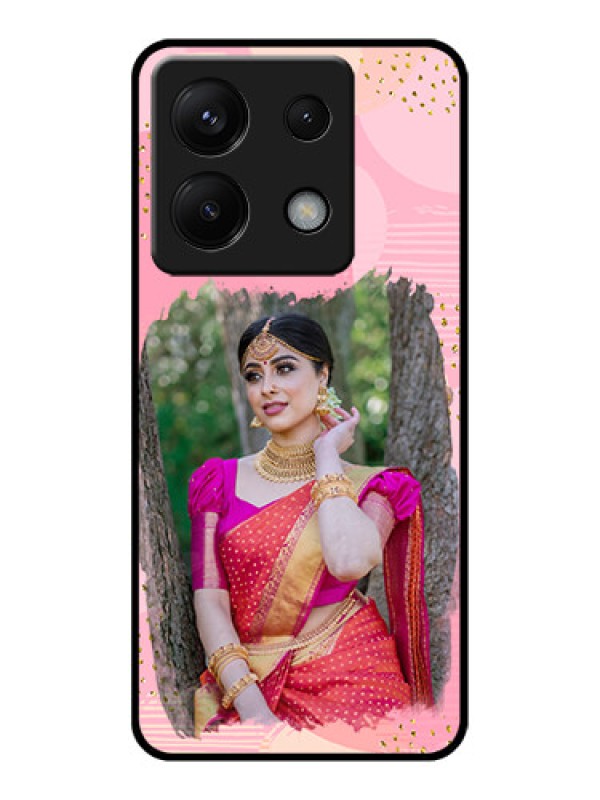 Custom Poco X6 5G Custom Glass Phone Case - Gold Glitter Splash Design