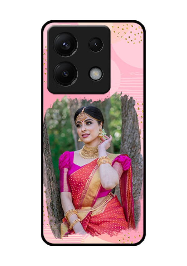Poco X6 5G Custom Glass Phone Case - Gold Glitter Splash Design