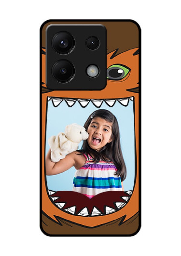 Poco X6 5G Custom Glass Phone Case - Owl Monster Back Case Design