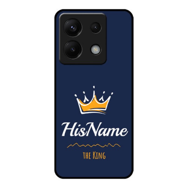 Poco X6 5G Custom Glass Phone Case - King With Name Design