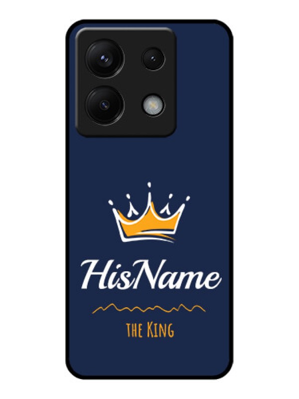 Custom Poco X6 5G Custom Glass Phone Case - King With Name Design