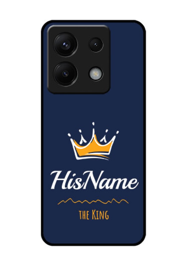 Poco X6 5G Custom Glass Phone Case - King With Name Design