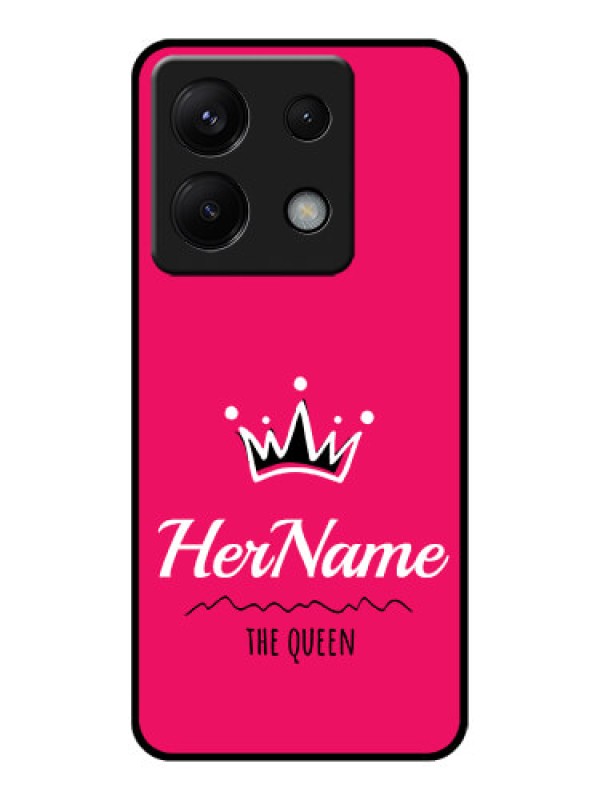 Custom Poco X6 5G Custom Glass Phone Case - Queen With Name Design