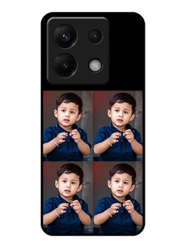 Custom Poco X6 5G Custom Glass Phone Case - 4 Image Holder Design